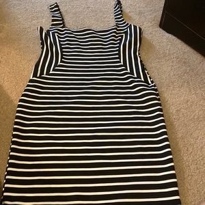 Iris Black and White Stripe Dress Size M